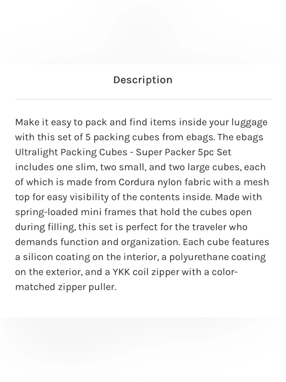 Ebags Gray Mesh Ultralight Packing Cubes Set (5) - Travel & Home Organizers